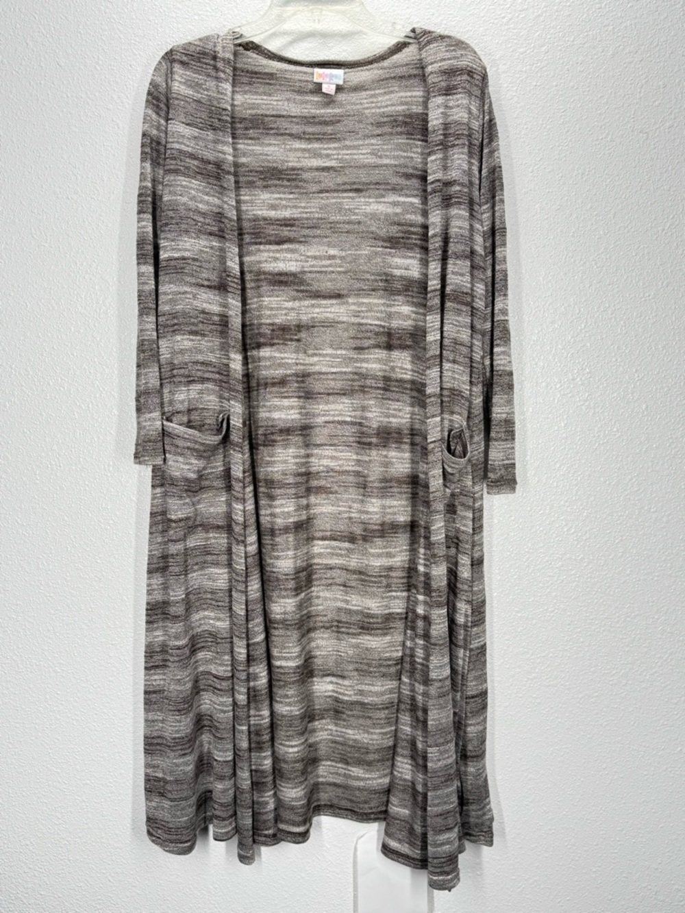 LulaRoe Sarah Duster Open Cardigan Small Brown Tones Lightweight